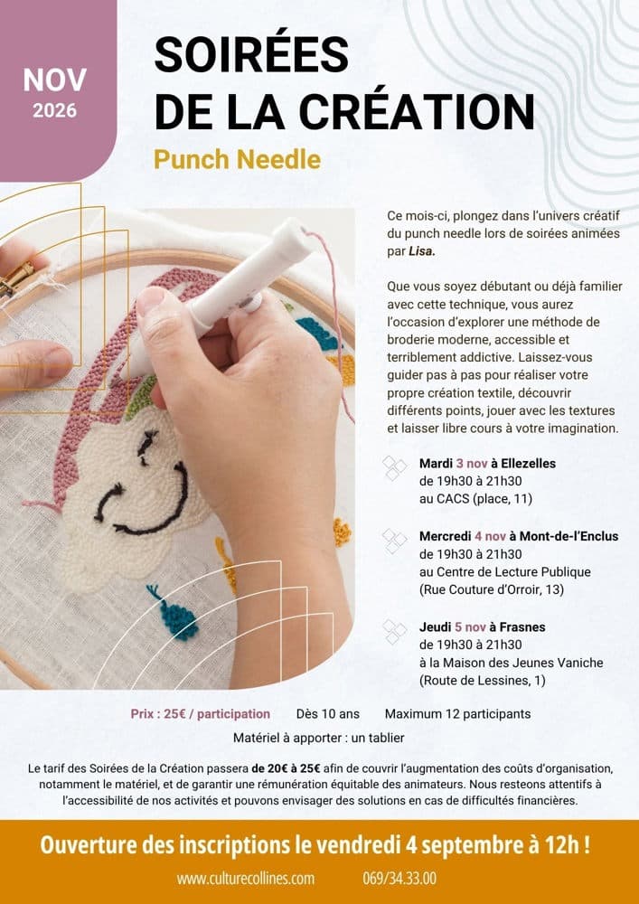 Soirée de la création "Punch Needle"